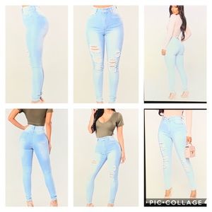 Drive To The Ocean Jeans - Light Blue Wash